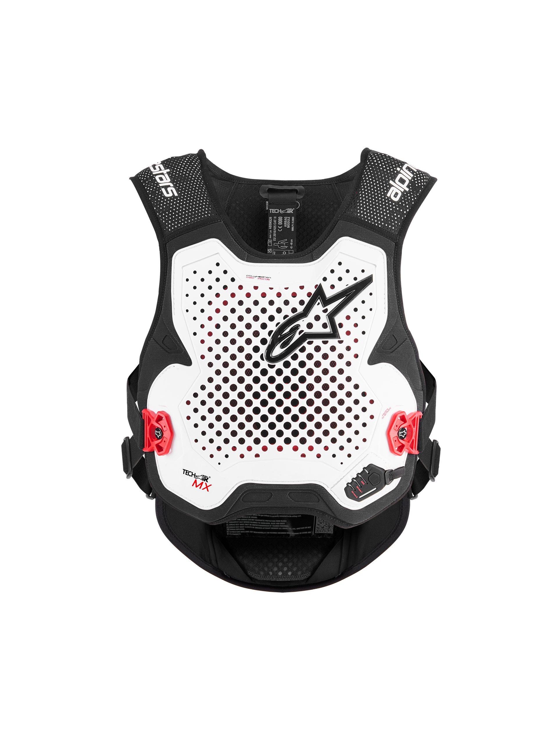 Alpinestars Système Airbag Tech-Air® MX, gilet de protection off-road, noir et blanc, certifié CE, avec protection dorsale Nucleon PLASMA intégrée